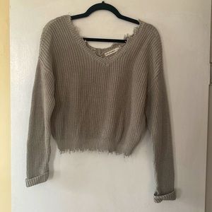 Light teal cropped sweater